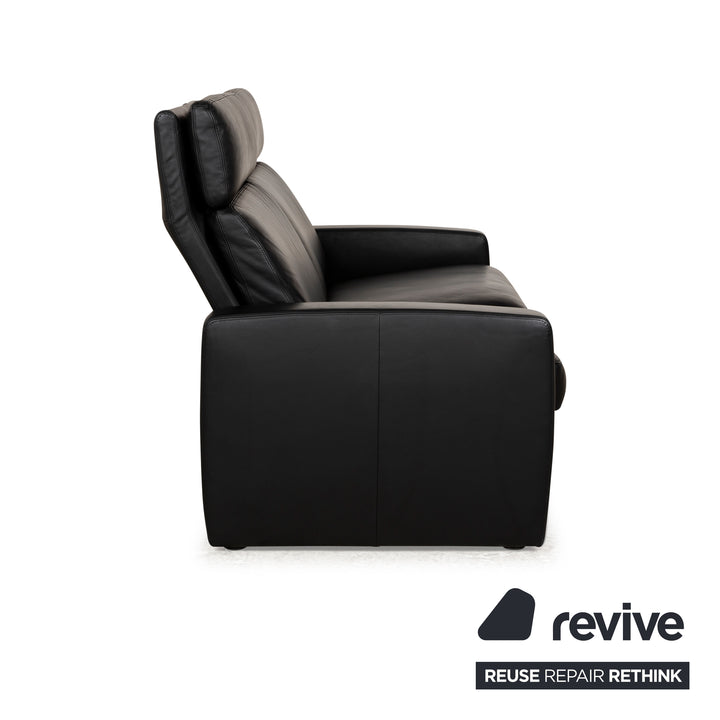 Erpo Just Relax Leder Zweisitzer Schwarz manuelle Funktion	Sofa Couch