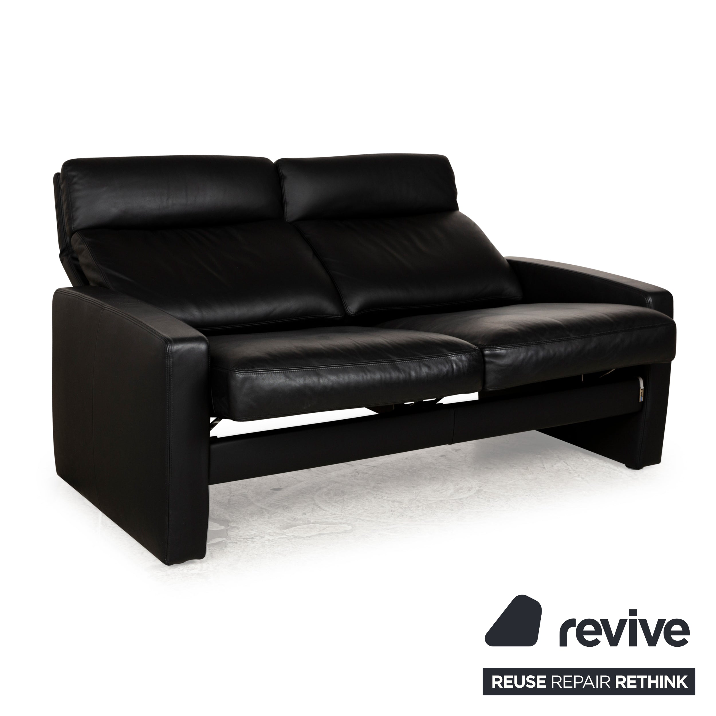 Erpo Just Relax Leder Zweisitzer Schwarz manuelle Funktion	Sofa Couch