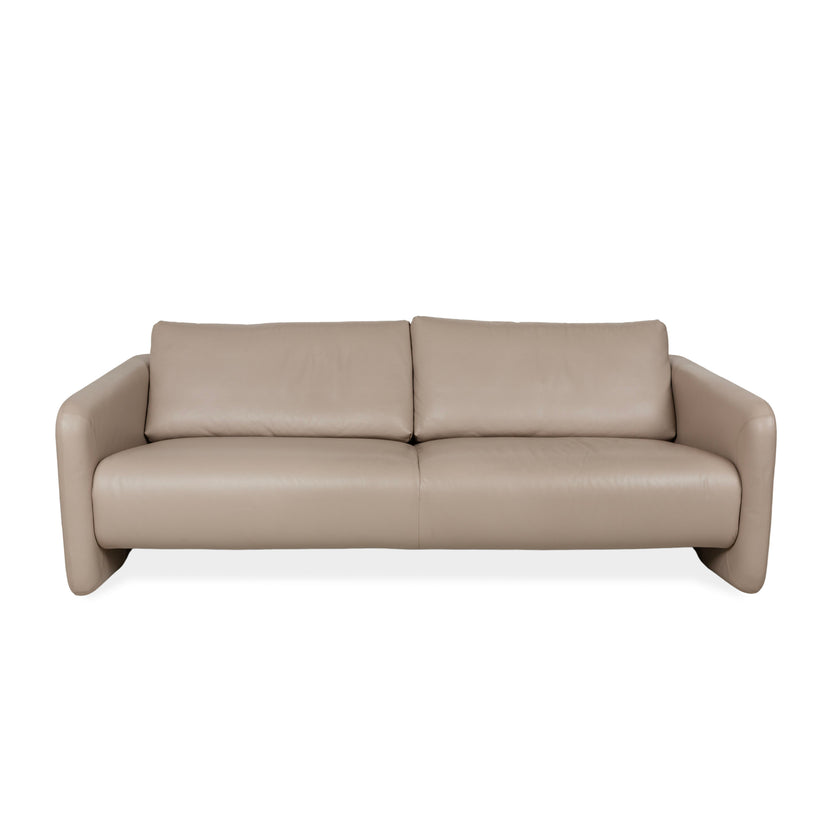 Erpo Leder Dreisitzer Beige Grau Sofa Couch