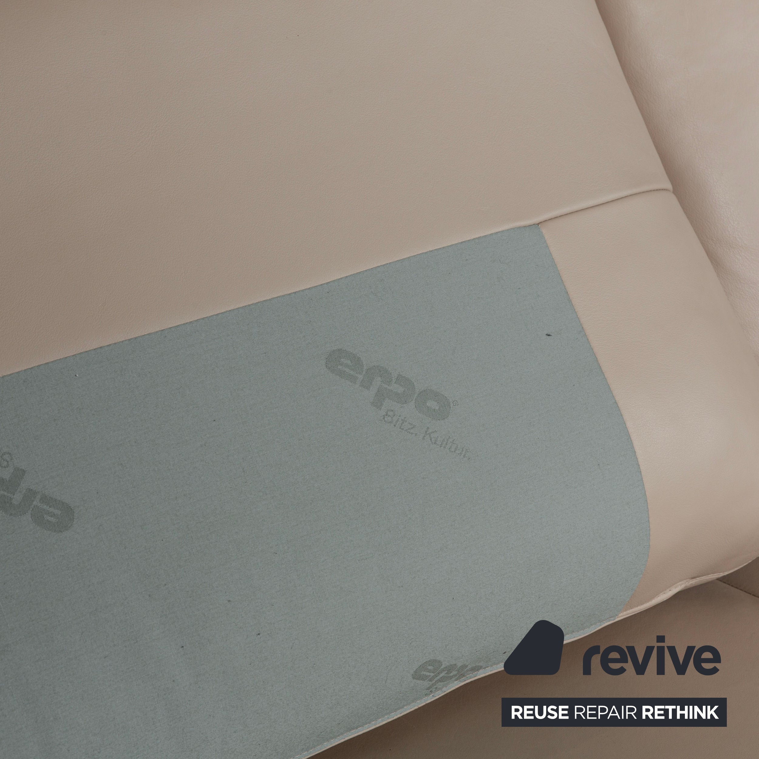 Canapé 3 places en cuir Erpo beige gris