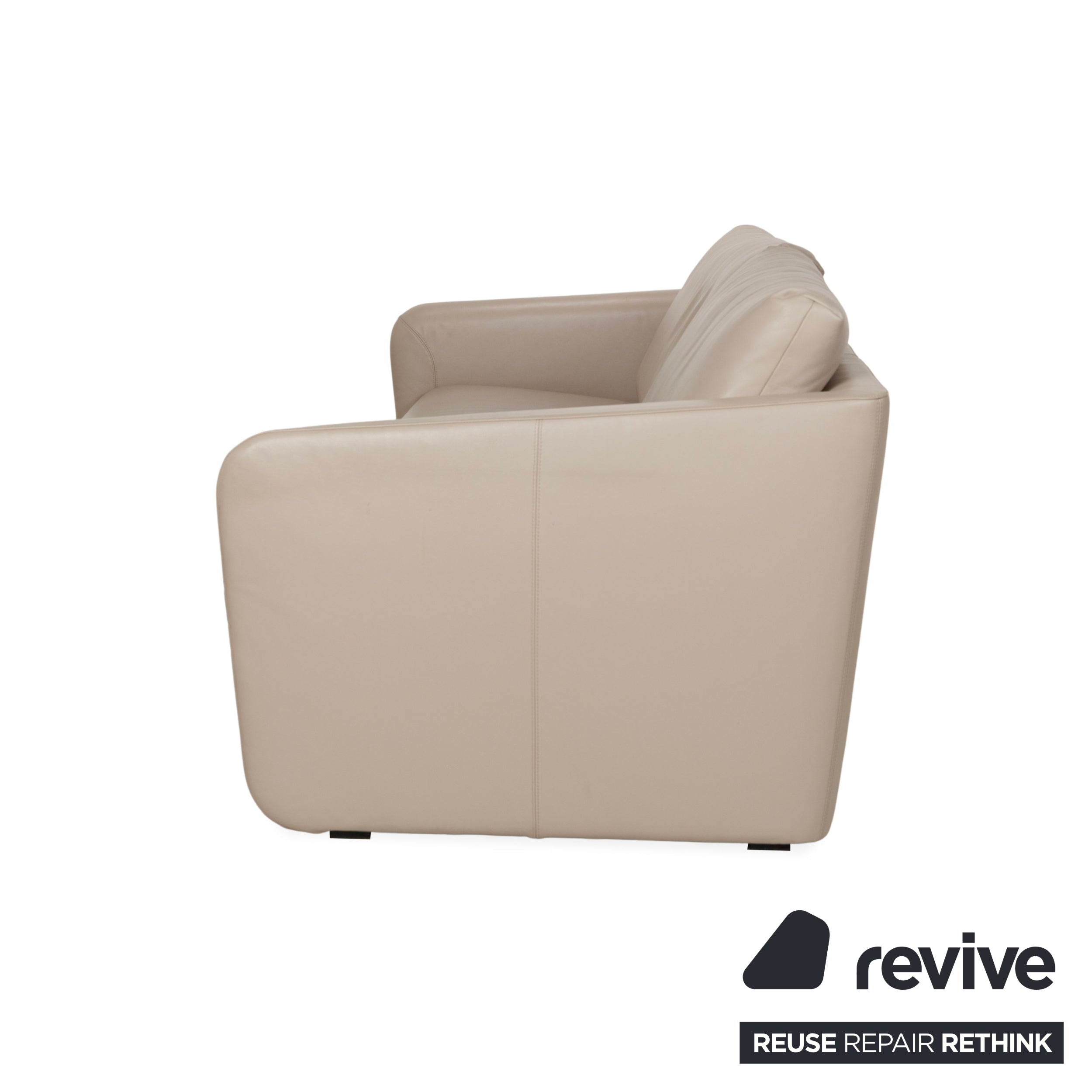 Erpo Leder Dreisitzer Beige Grau Sofa Couch