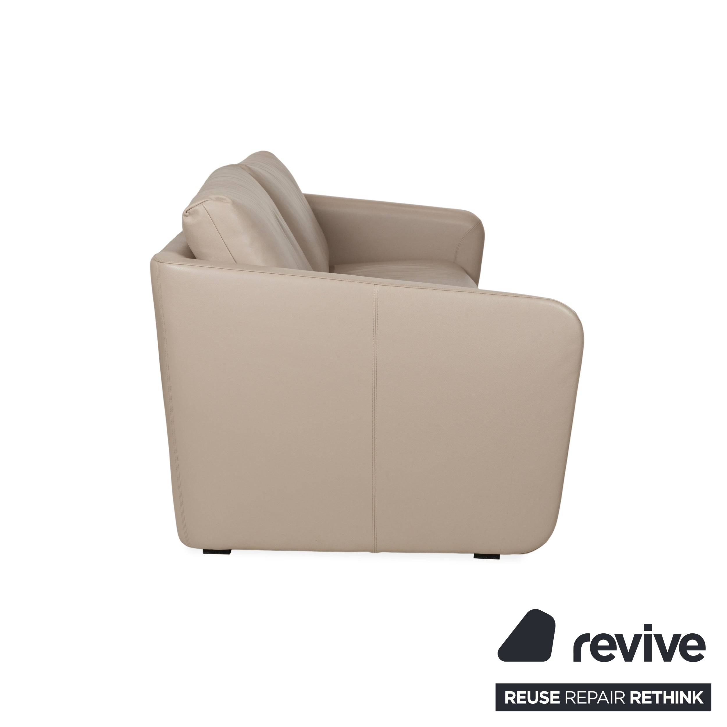 Erpo Leder Dreisitzer Beige Grau Sofa Couch