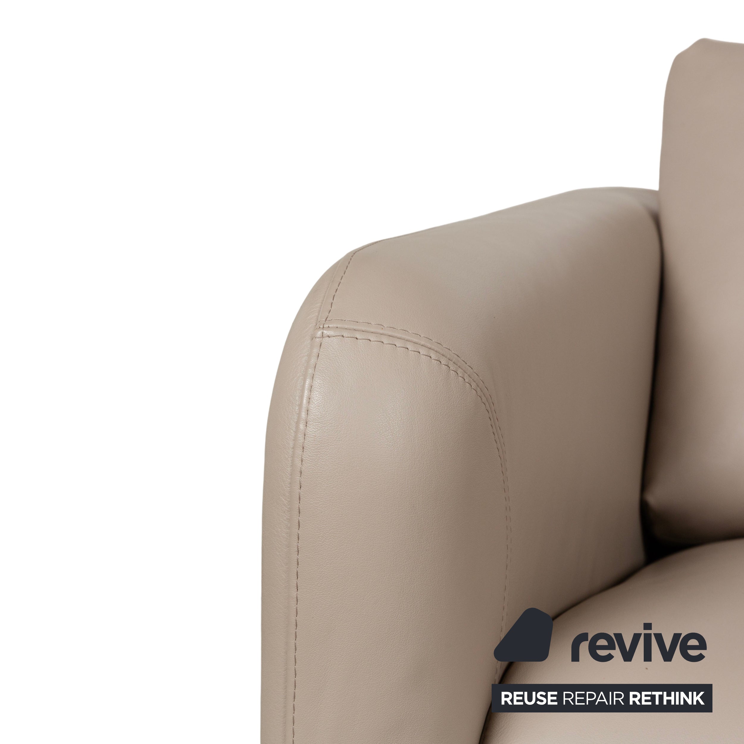 Canapé 3 places en cuir Erpo beige gris