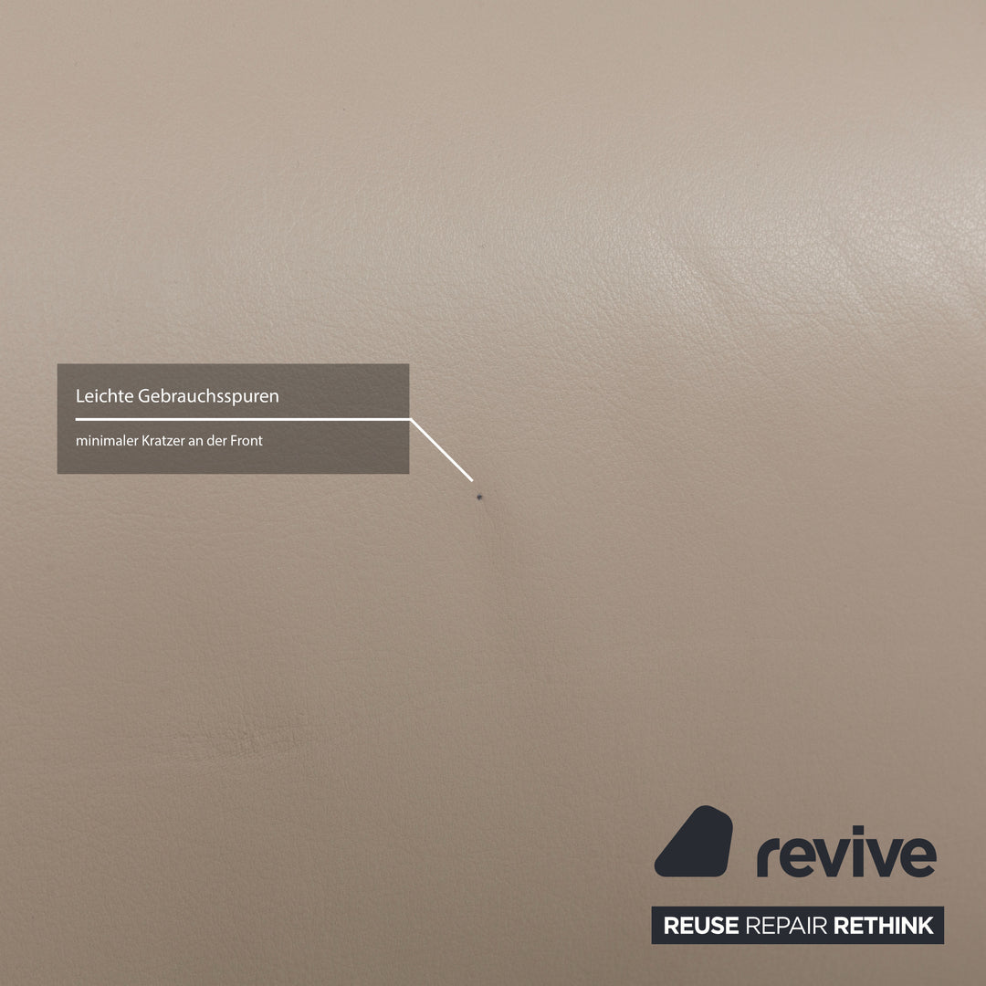 Erpo Leder Dreisitzer Sofa Couch und Sessel Beige Grau