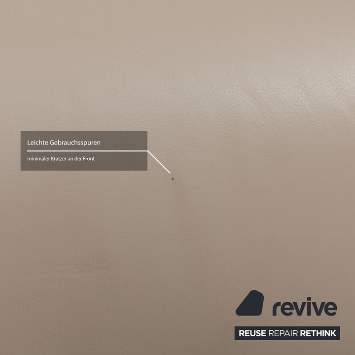 Erpo Leder Dreisitzer Sofa Couch und Sessel Beige Grau