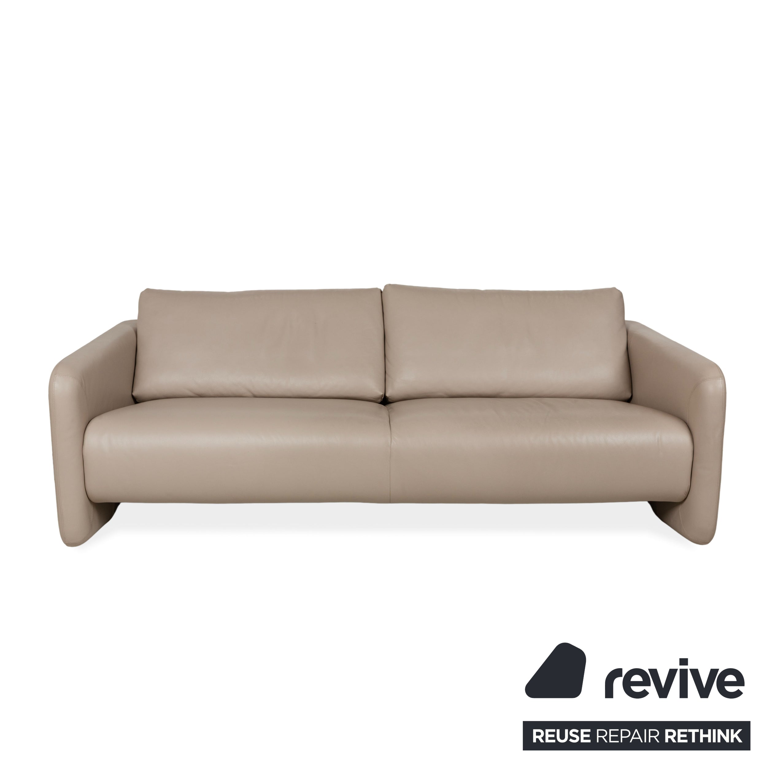 Erpo Leder Dreisitzer Sofa Couch und Sessel Beige Grau