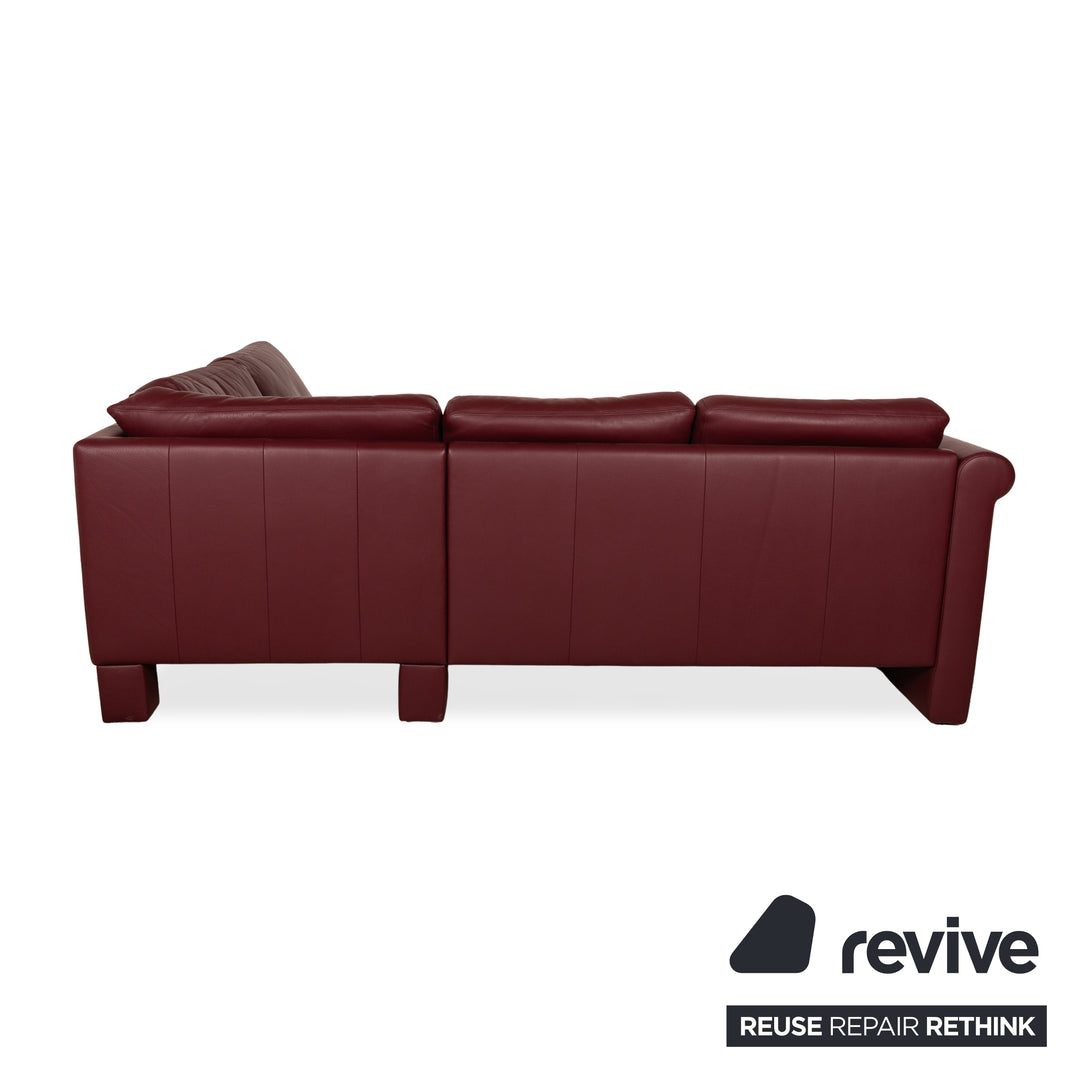 Erpo Leder Ecksofa Rot Sofa Couch manuelle Funktion