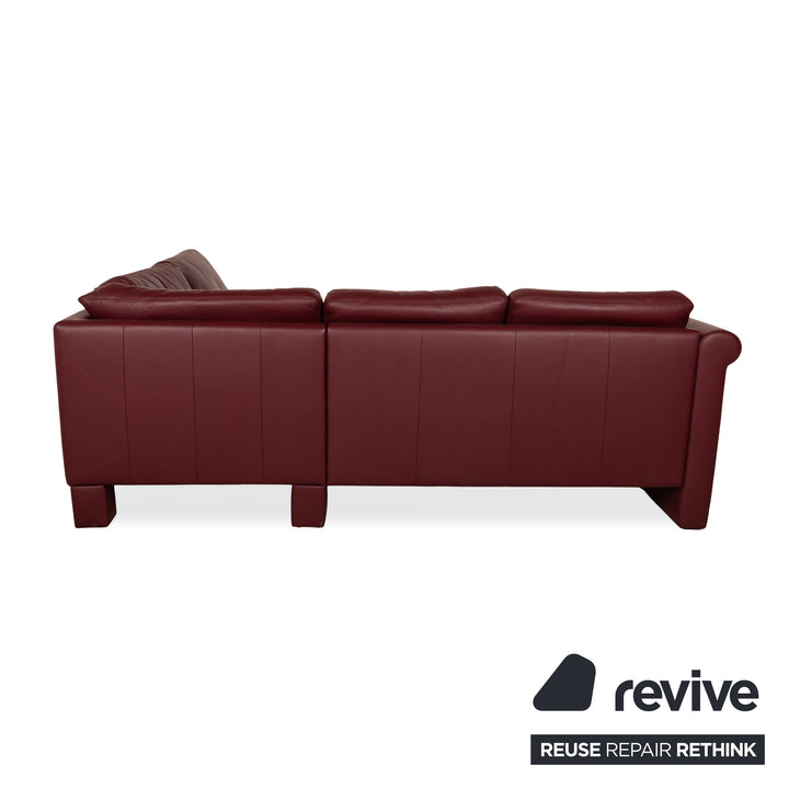 Erpo Leder Ecksofa Rot Sofa Couch manuelle Funktion