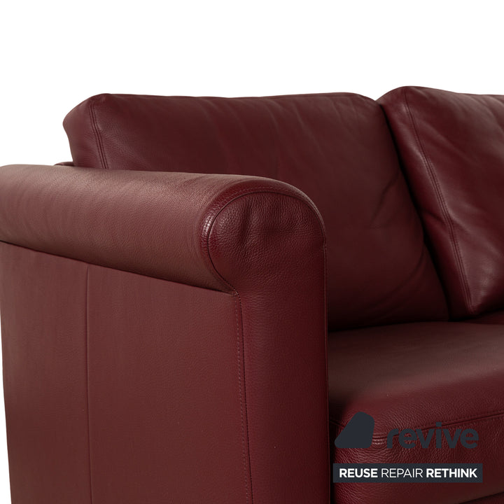 Erpo Leder Ecksofa Rot Sofa Couch manuelle Funktion