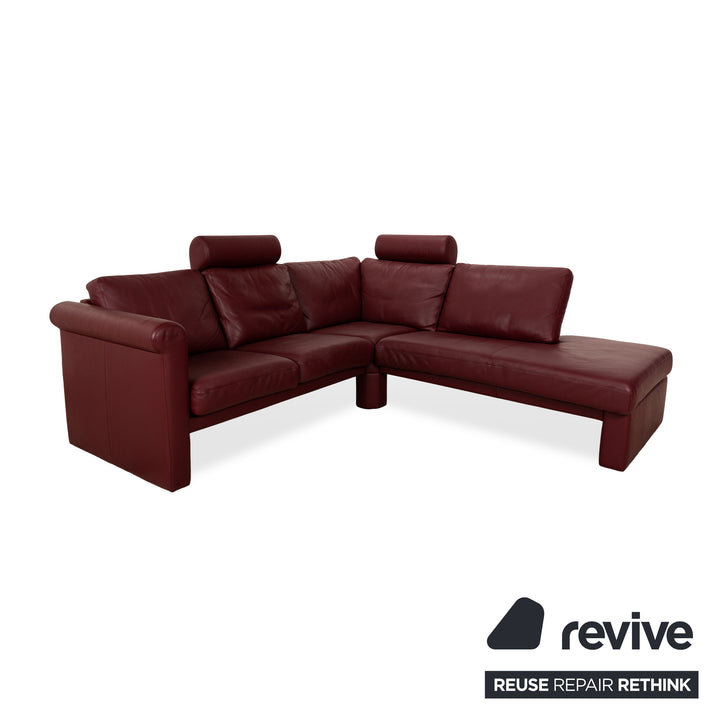 Erpo Leder Ecksofa Rot Sofa Couch manuelle Funktion