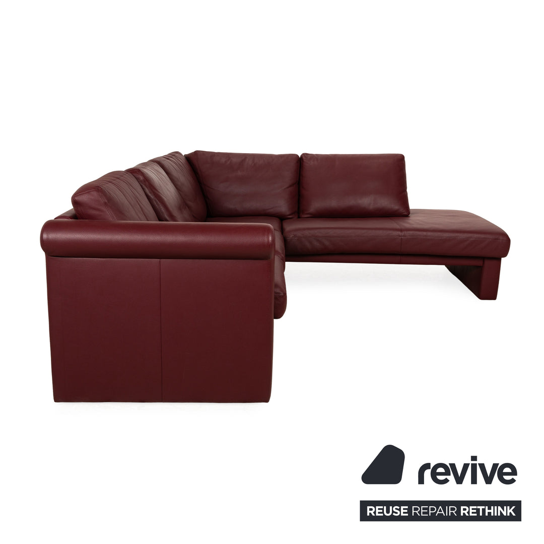 Erpo Leder Ecksofa Rot Sofa Couch manuelle Funktion