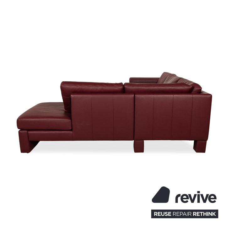 Erpo Leder Ecksofa Rot Sofa Couch manuelle Funktion