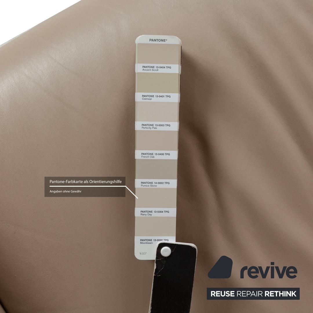 Erpo Leder Sessel Beige Grau