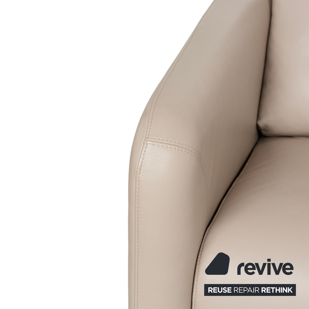 Erpo Leder Sessel Beige Grau
