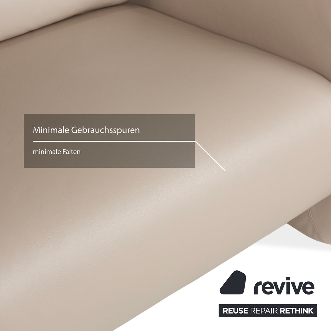 Erpo Leder Sessel Beige Grau