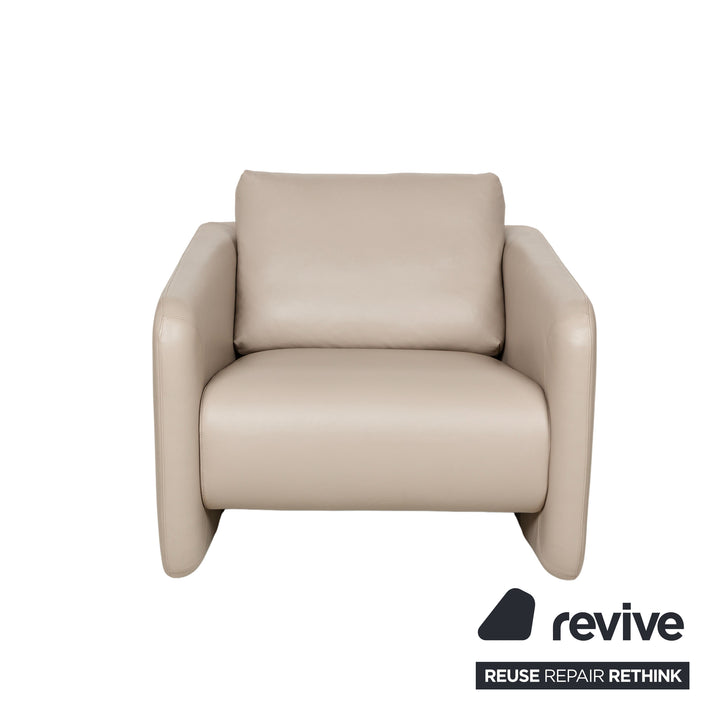 Erpo Leder Sessel Beige Grau