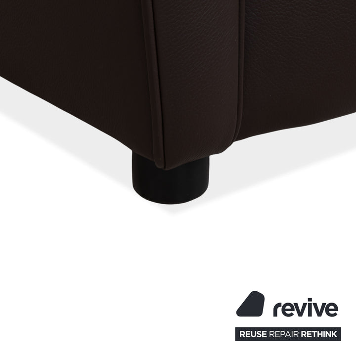 Erpo Leather Armchair Brown Dark Brown