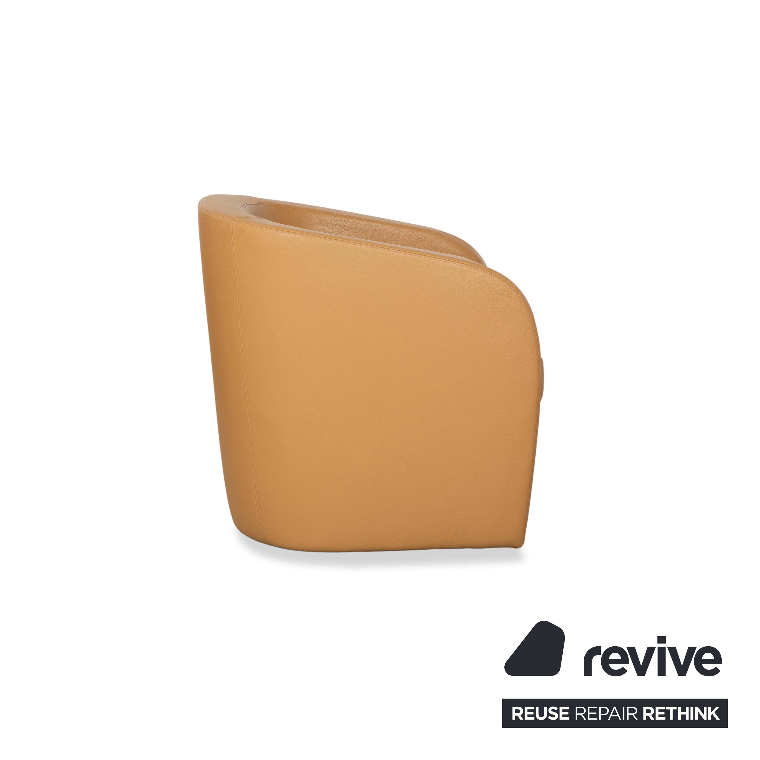 Fauteuil Erpo Cuir Marron Beige Cognac Vintage