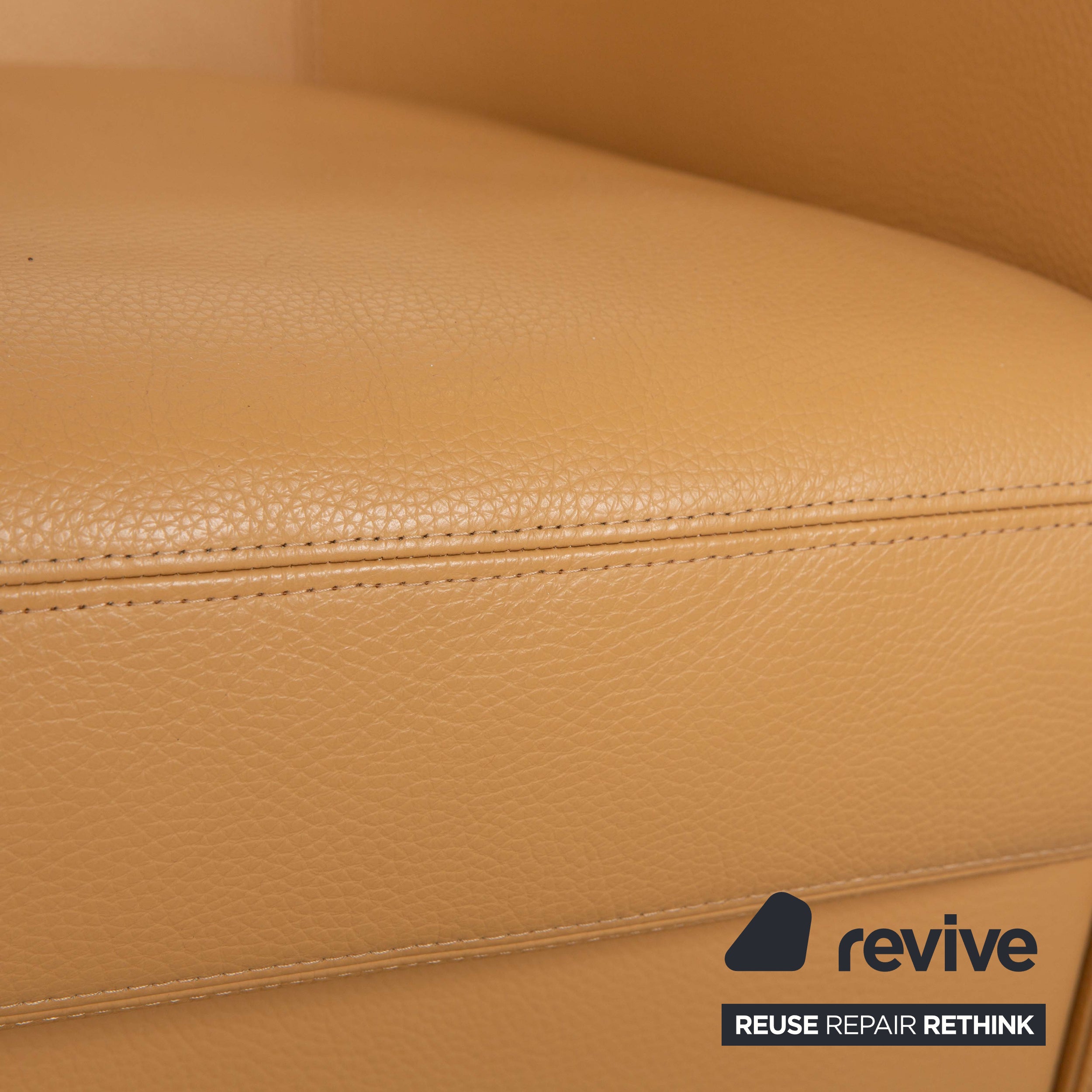 Fauteuil Erpo Cuir Marron Beige Cognac Vintage