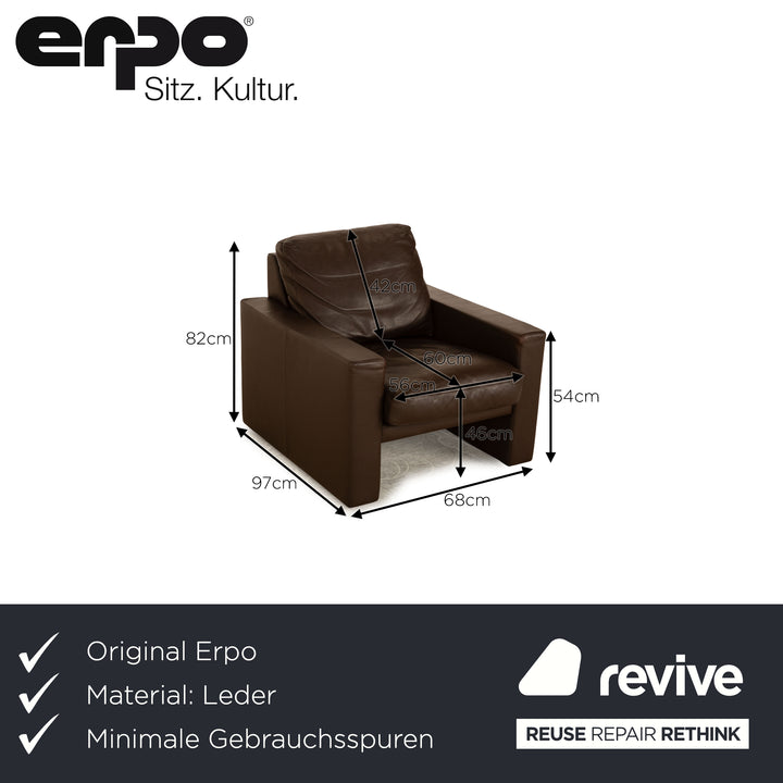 Erpo Leather Armchair Brown Club