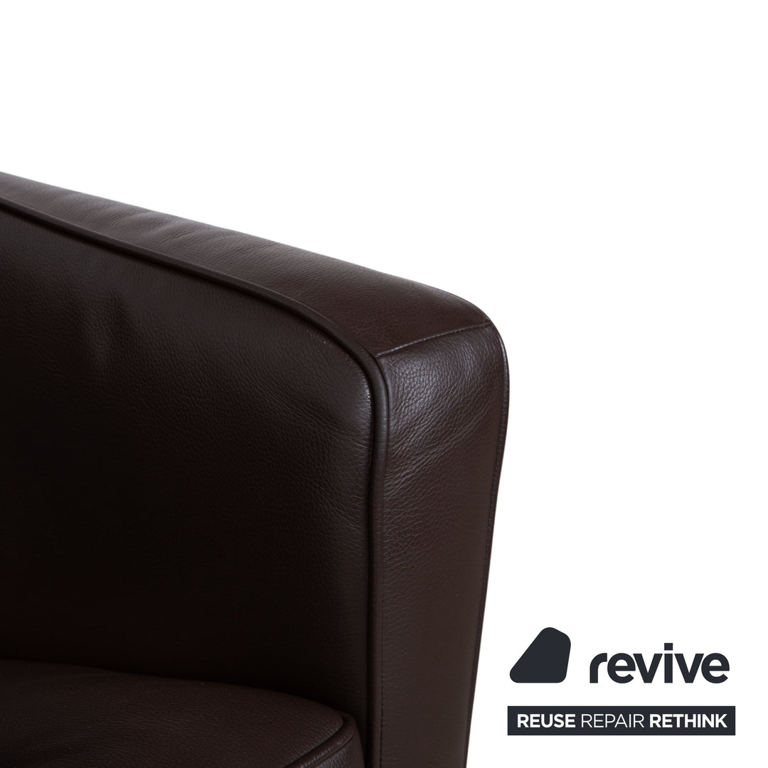 Erpo Leather Armchair Brown Dark Brown
