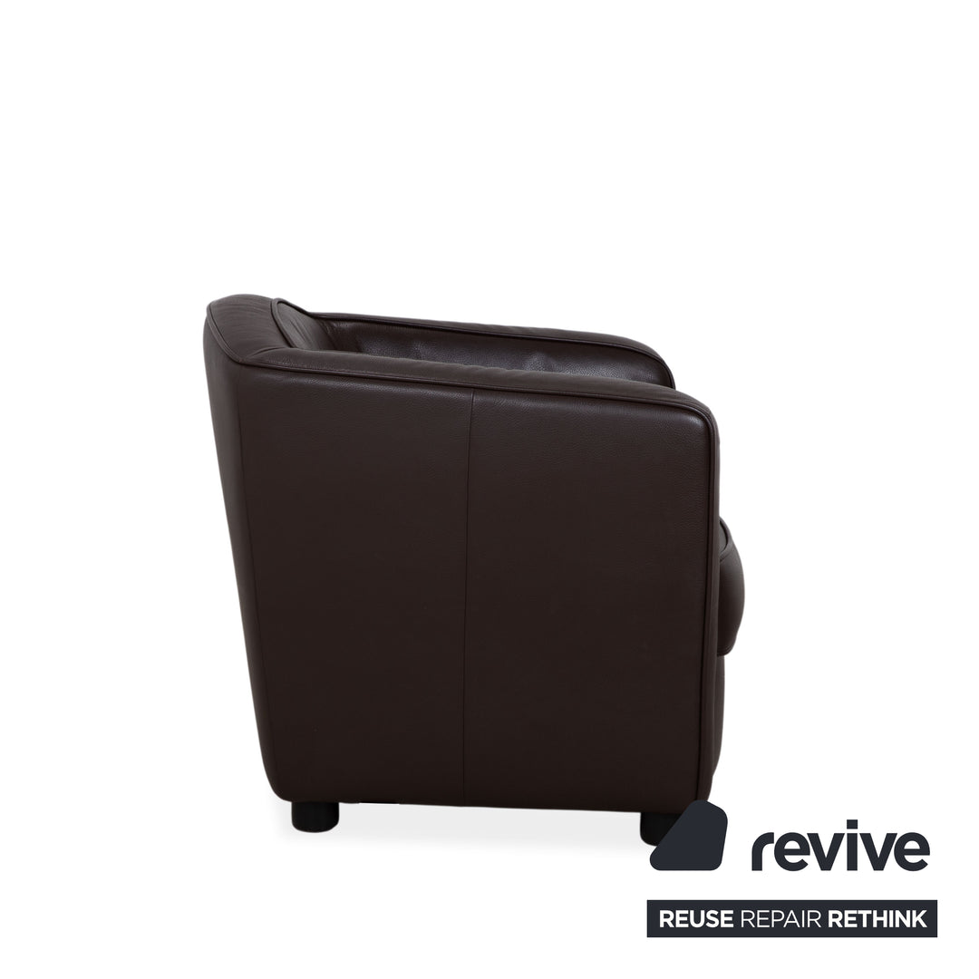 Erpo Leather Armchair Brown Dark Brown