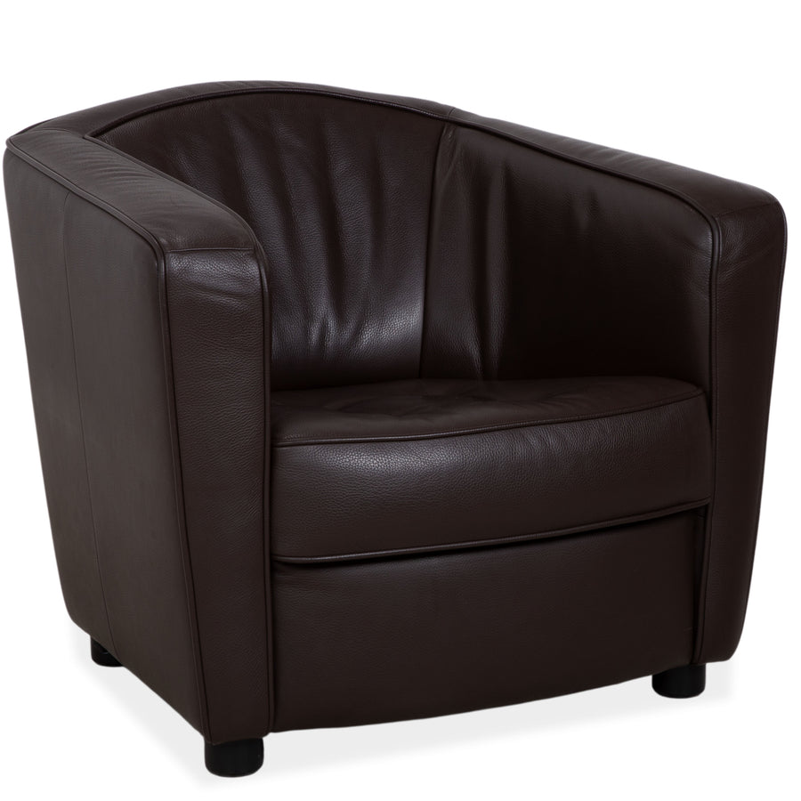 Erpo Leather Armchair Brown Dark Brown