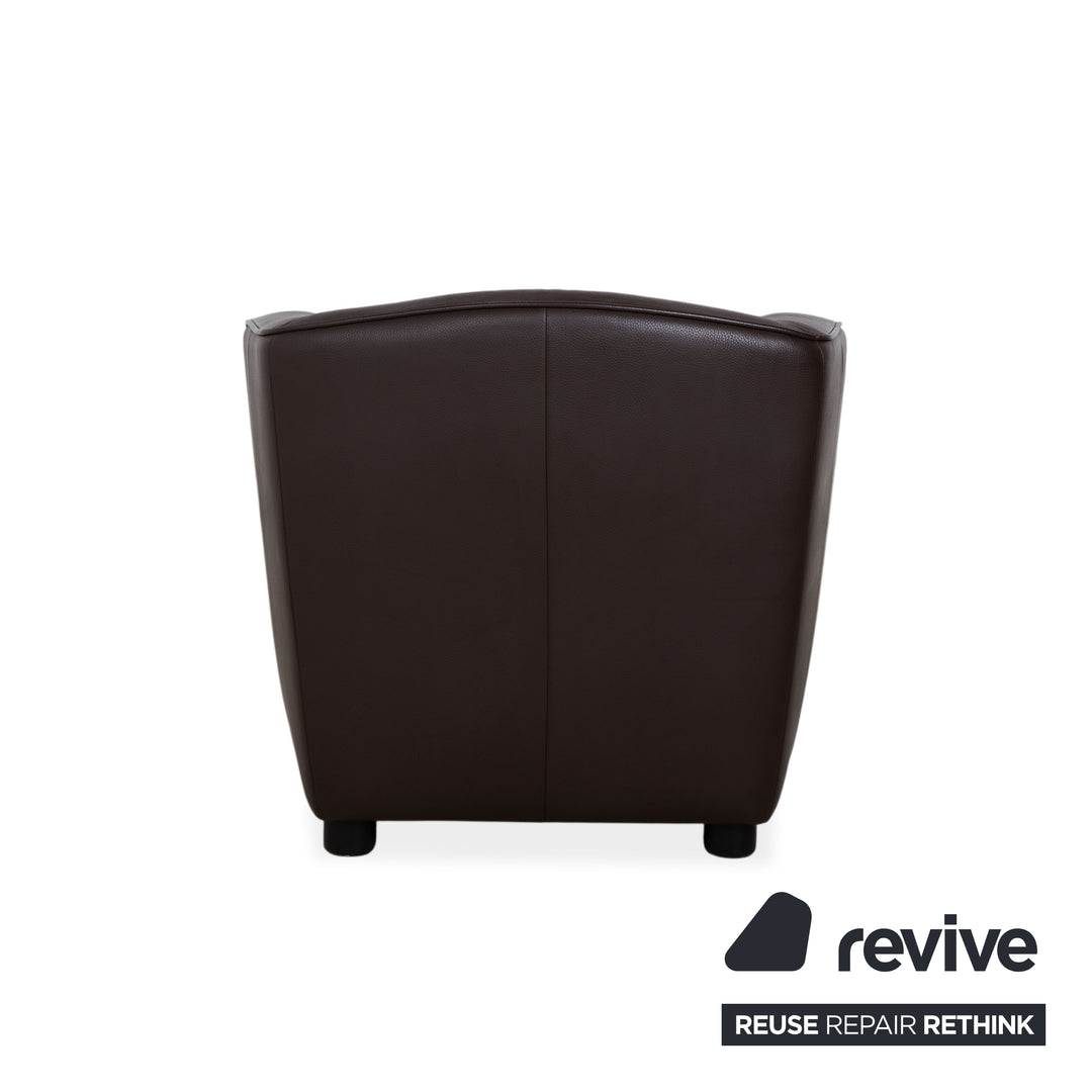 Erpo Leather Armchair Brown Dark Brown