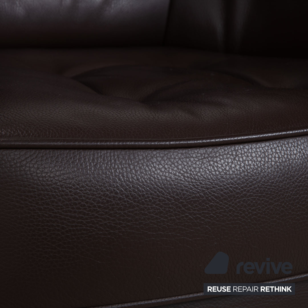 Erpo Leather Armchair Brown Dark Brown