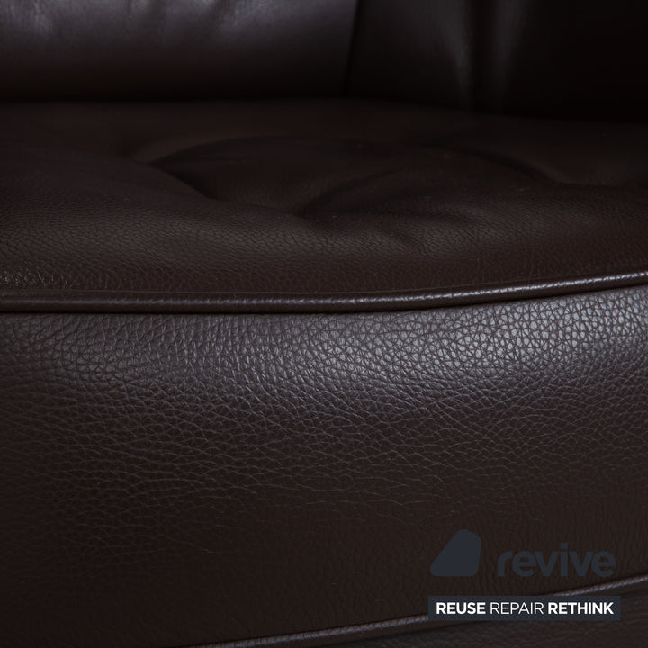 Erpo Leather Armchair Brown Dark Brown