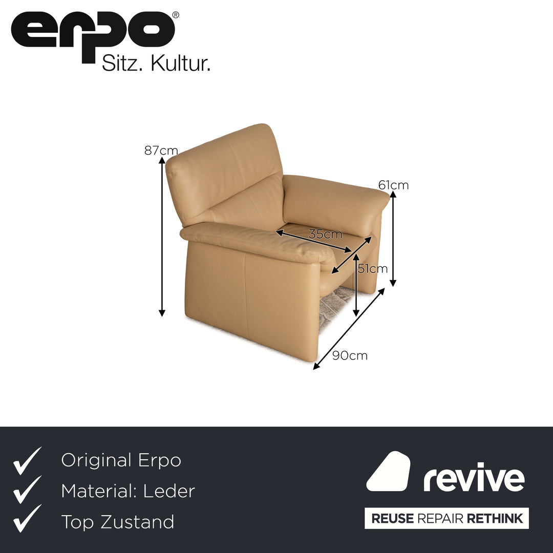 Erpo leather armchair cream
