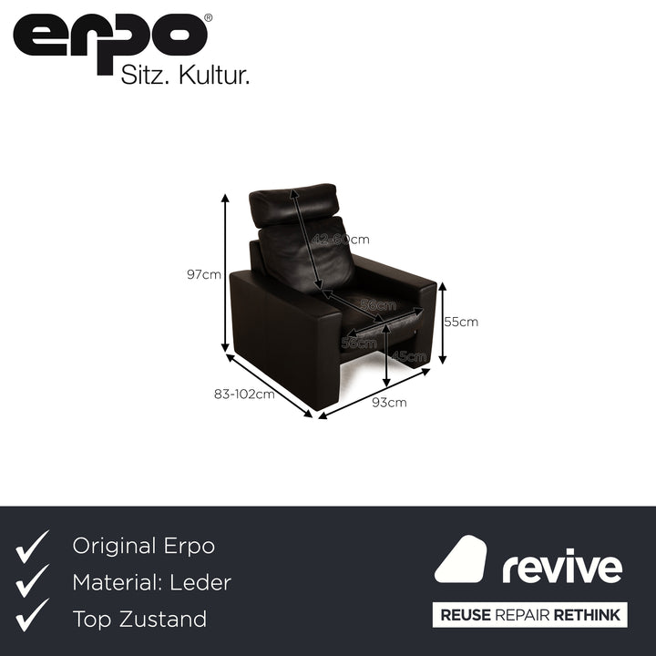 Erpo Leather Armchair Black