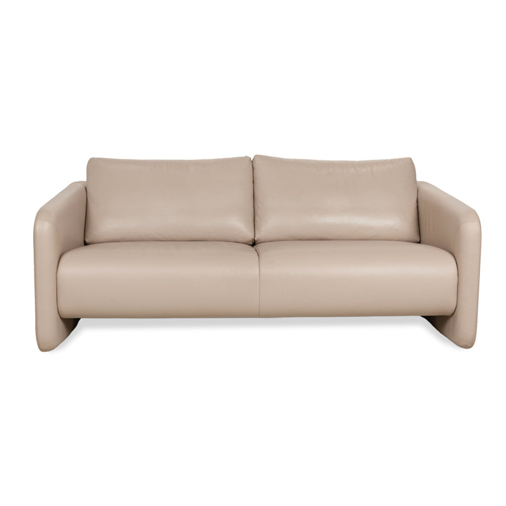 Erpo Leder Zweisitzer Beige Creme Sofa Couch