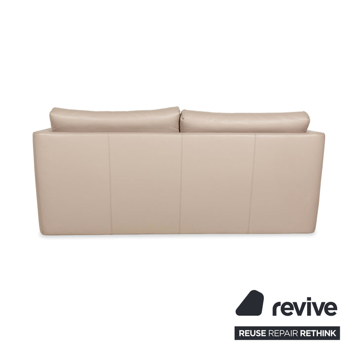 Erpo Leder Zweisitzer Beige Creme Sofa Couch