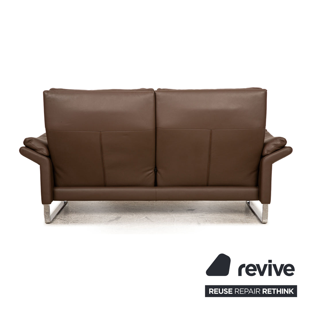 Erpo Lucca leather three-seater brown manual function sofa couch relaxation function