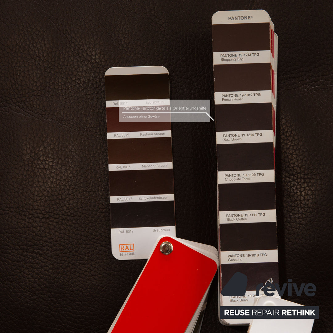 Erpo Lucca Leder Sofa Garnitur Braun 2x Zweisitzer Sessel manuelle Funktion