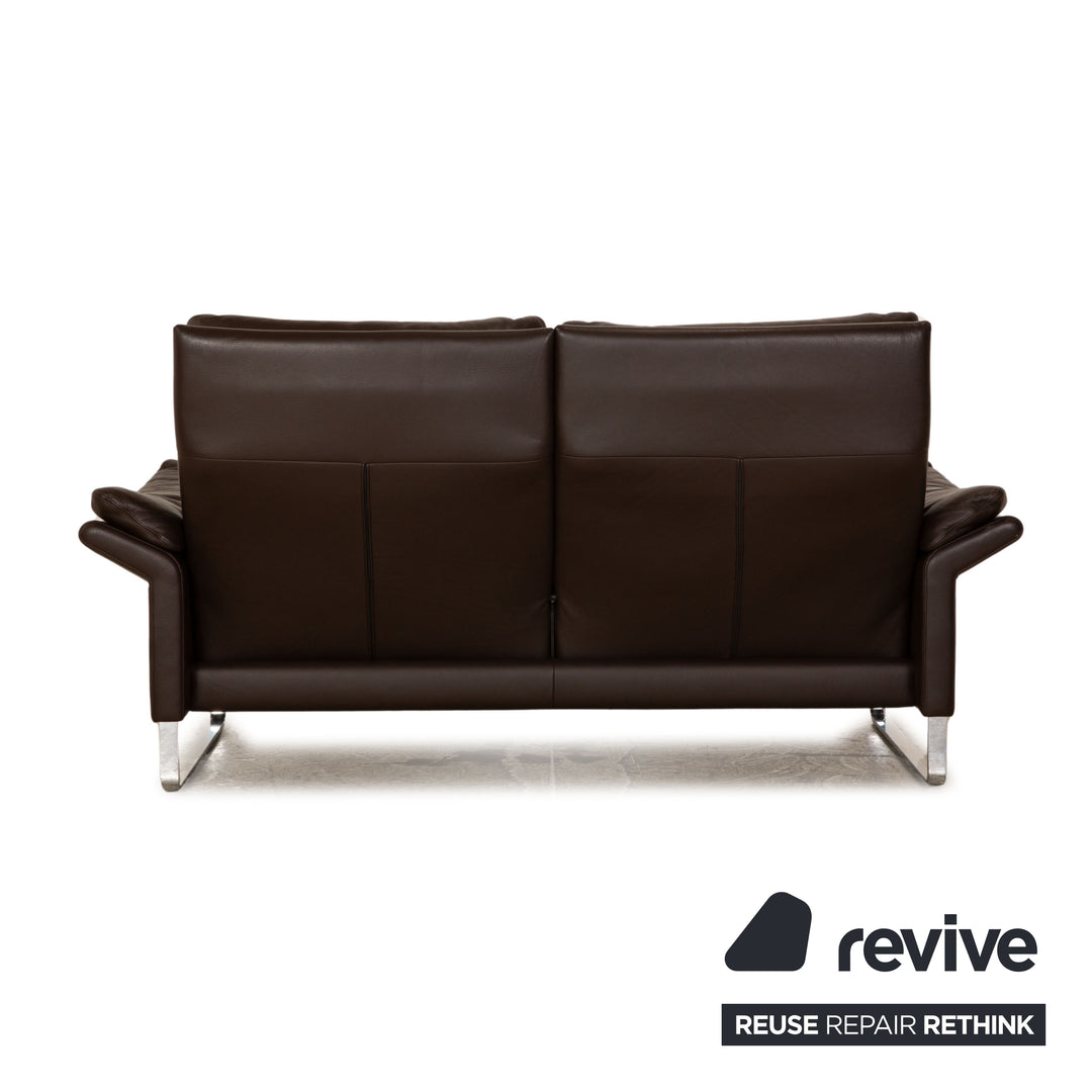 Erpo Lucca Leder Sofa Garnitur Braun 2x Zweisitzer Sessel manuelle Funktion