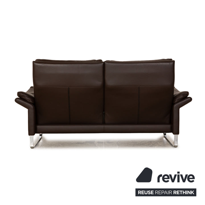 Erpo Lucca Leder Sofa Garnitur Braun 2x Zweisitzer Sessel manuelle Funktion