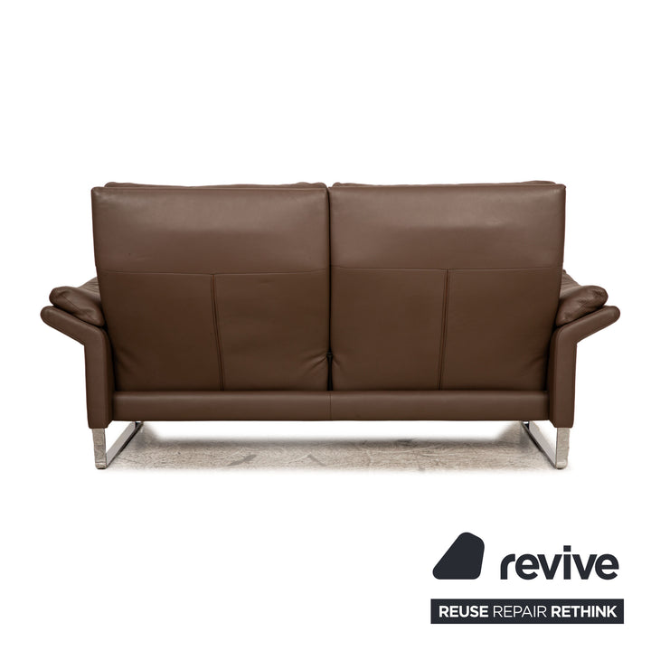 Erpo Lucca Leder Sofa Garnitur Braun Dreisitzer Zweisitzer manuelle Funktion Sofa Couch Relaxfunktion