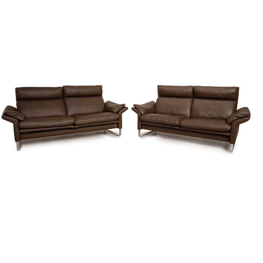 Erpo Lucca leather sofa set brown three-seater two-seater manual function sofa couch relaxation function