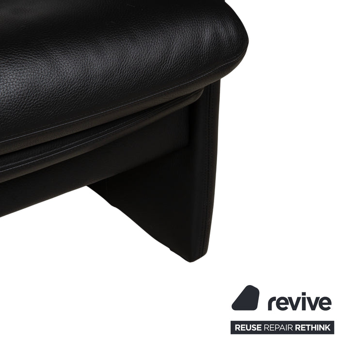 Erpo Lugano Leder Dreisitzer Schwarz manuelle Funktion Sofa Couch
