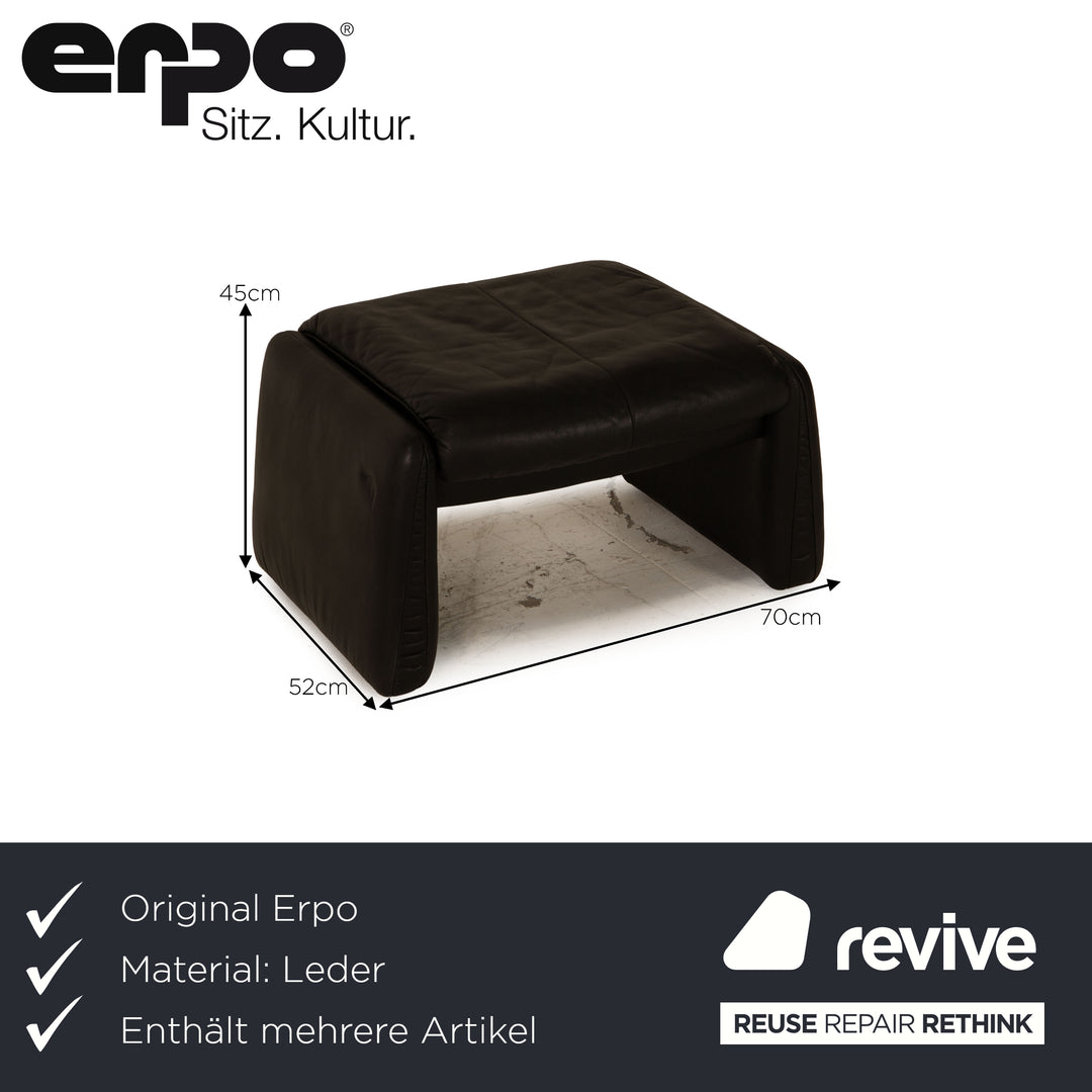 Erpo Lugano ensemble fauteuil en cuir fonction noire