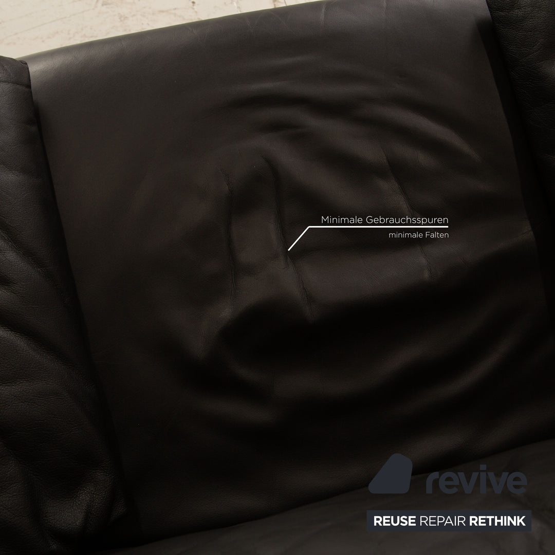 Erpo Lugano ensemble fauteuil en cuir fonction noire