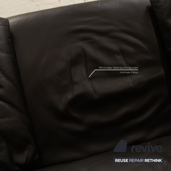 Erpo Lugano ensemble fauteuil en cuir fonction noire
