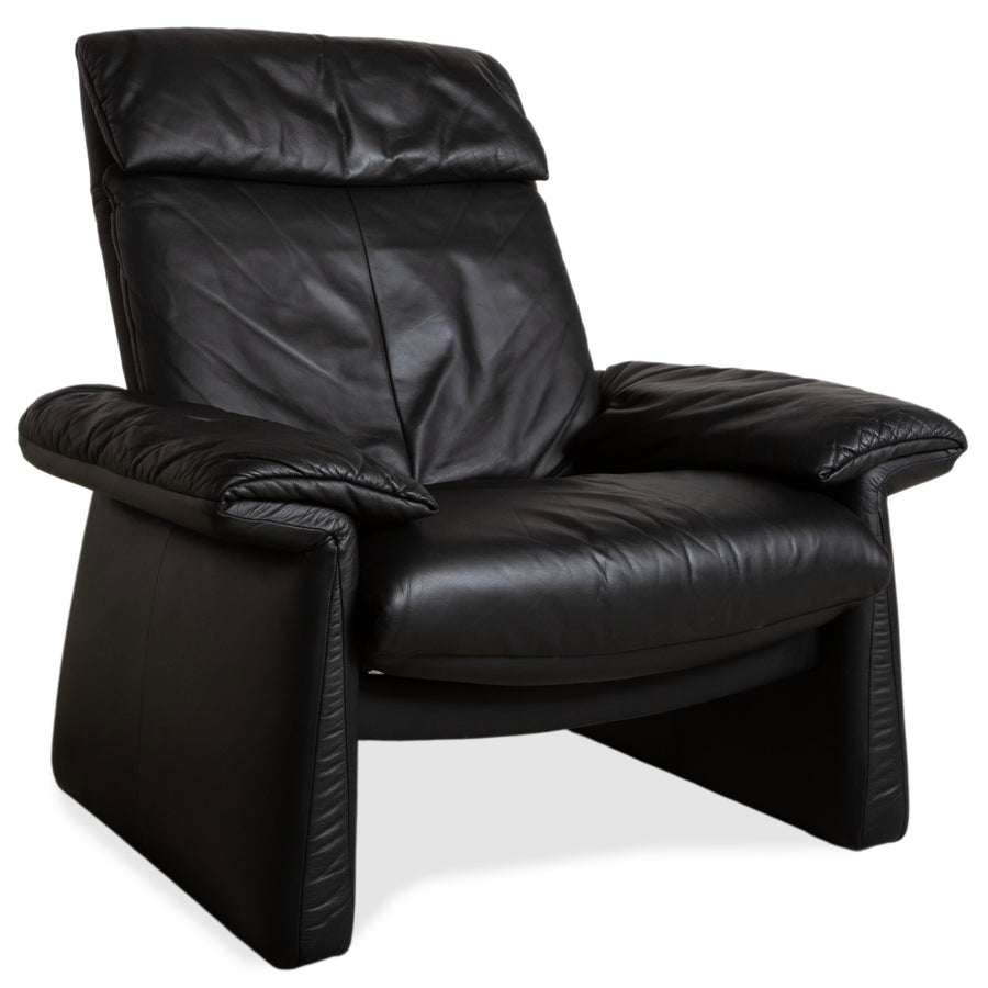 Erpo Lugano Leather Armchair Black Manual Recliner Function