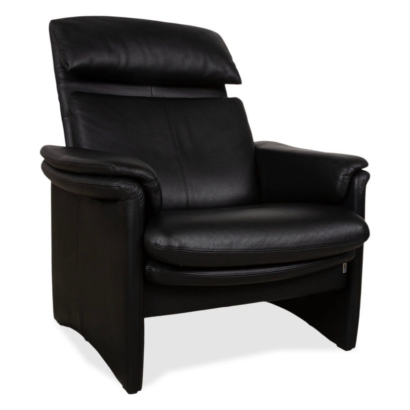 Erpo Lugano Leather Armchair Black Manual Function Sofa Couch
