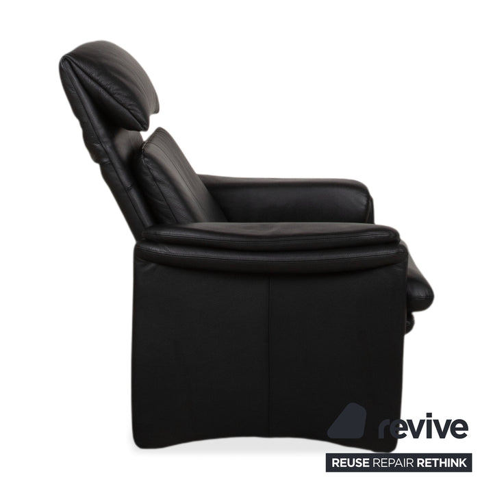 Erpo Lugano Leder Sessel Schwarz manuelle Funktion Sofa Couch