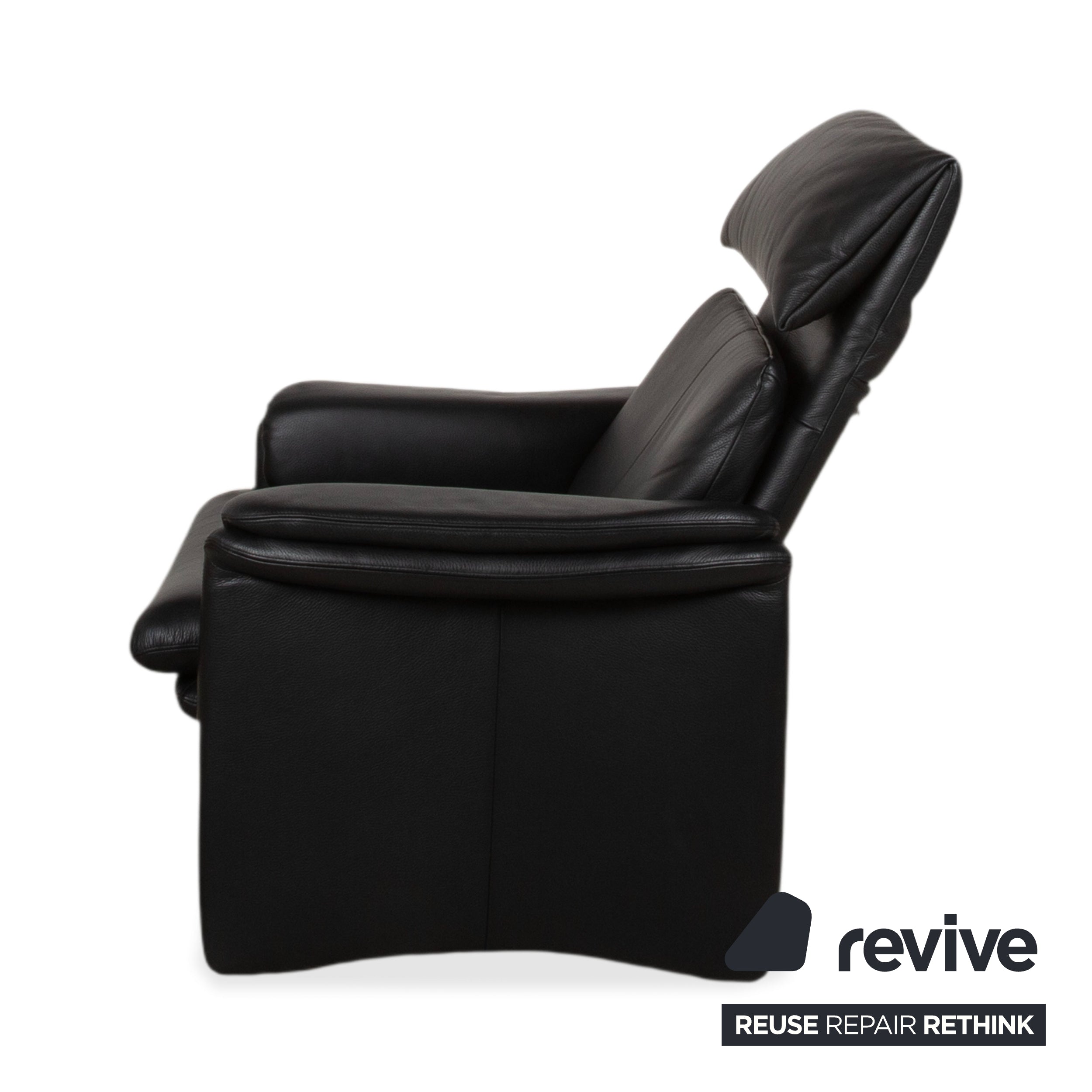 Erpo Lugano Leather Armchair Black Manual Function Sofa Couch