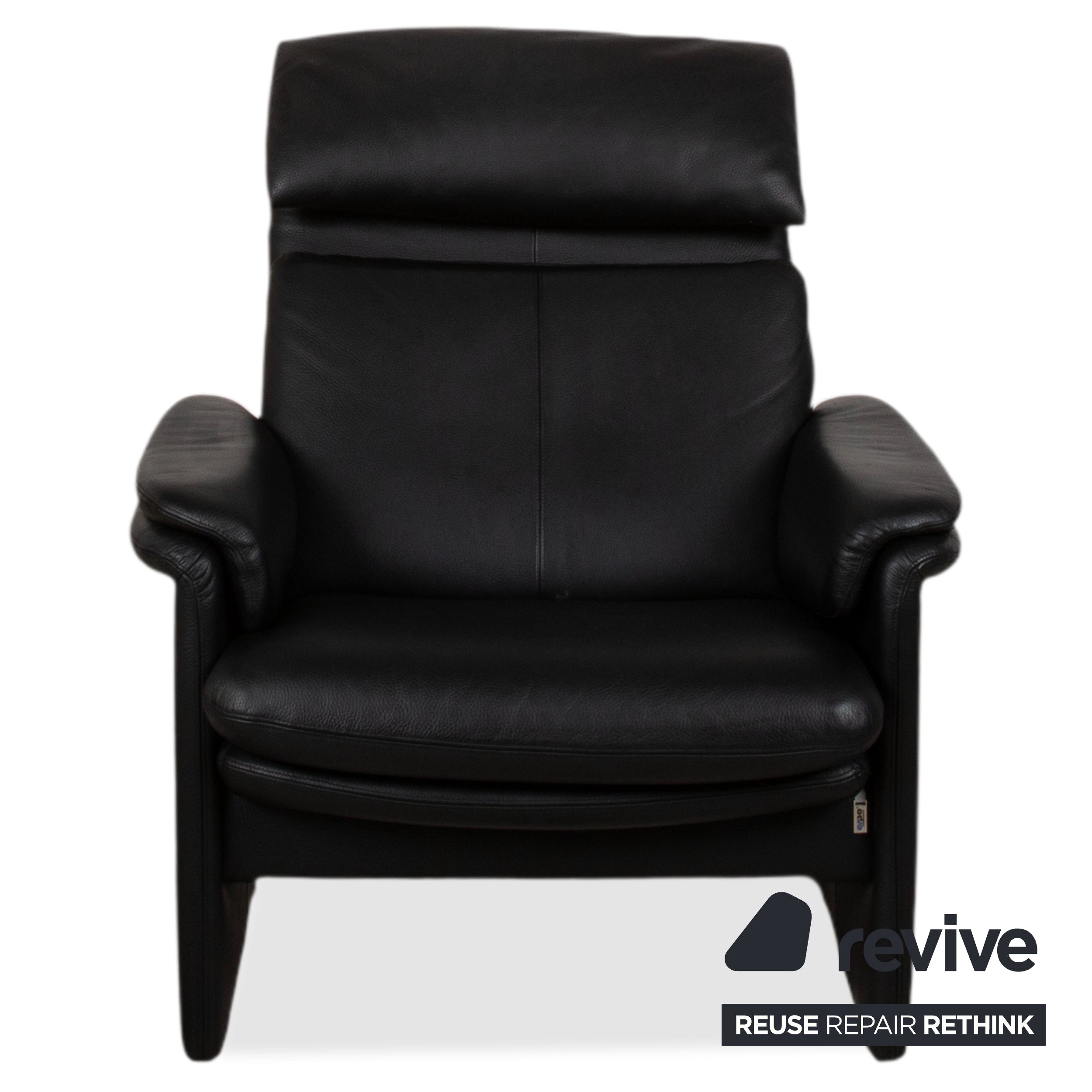 Erpo Lugano Leather Armchair Black Manual Function Sofa Couch