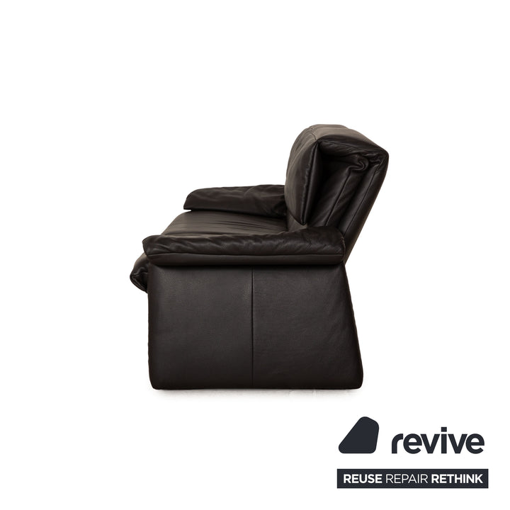 Erpo Lugano Leder Sofa Garnitur Anthrazit Zweisitzer Sessel Hocker Couch Funktion